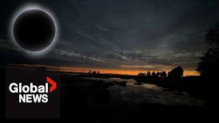 Solar Eclipse Timelapse videos capture surreal moments of darkness during celestial event