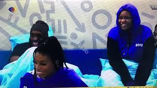 bbnaija pere and Maria during there truth and dare game last.