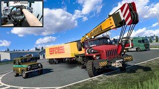 Border Crossing Transport - Ural Crane Truck Hauls Wood - Finland to Russia - Euro Truck Simulator 2