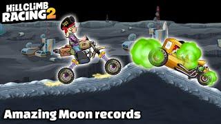 Amazing records in Moon + 1 world record - Hill Climb Racing 2