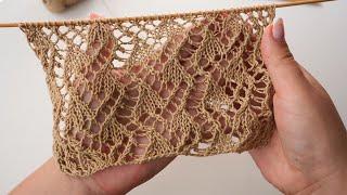 Lace holly knitting pattern  Ажурный остролист узор спицами