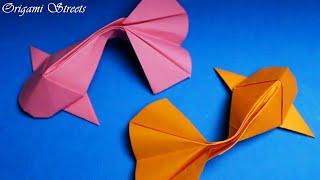 Как сделать рыбку из бумаги. Оригами рыбка  How to make a fish out of paper