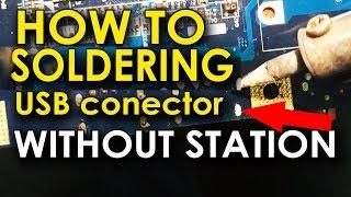 How to soldering USB connector. Как припаять разъем USB без термо станции