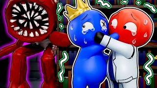 Rainbow Friends Chapter 3  BLUE with RED n the LOCKED DOOR but BAD ENDING?  Cartoon Animation
