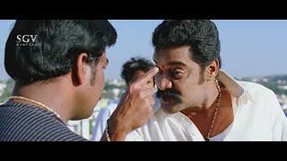 Ravishankar Super Warning Dialogue Scene  Bahaddur Kannada Movie  Dhruva Sarja