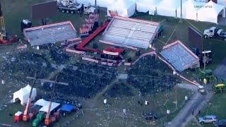 Aerial footage of scene after shooting at Trump rally in Butler Pennsylvania