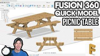 Autodesk Fusion 360 QUICK MODEL - Picnic Table