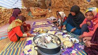 Eating breakfast - nomadic life in Iran