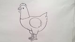 how to draw hen drawing easy step by step@aaravdrawingcreative1112