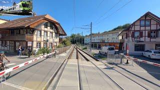  4K  Laupen - Bern - Langnau cab ride Switzerland 09.2022 Führerstandsmitfahrt