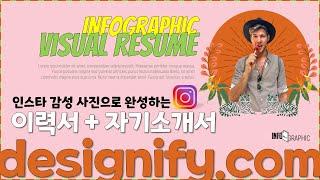 PPT인포그래픽_인스타 감성 사진으로 완성하는 이력서와 자기 소개서 designify 사진 파워포인트 편집 기술 Best infographic Resume design