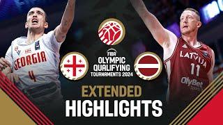 Georgia  vs Latvia   Extended Highlights  FIBA OQT 2024 Latvia