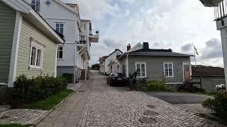 Sweden Walk around Strömstad and look at houses in summer 2022 4k