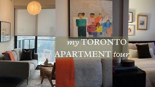 Downtown Toronto Apartment Tour Cozy mid-century and wabi sabi vibes How to decorate small spaces