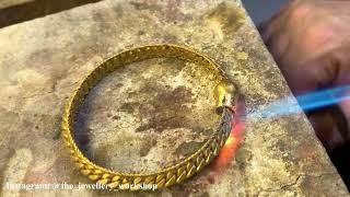 Making Traditional 24k Gold Bangles Indian Jewelry  Gold Jewelry Making  How it’s made  4K Video