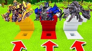 Minecraft PE  DO NOT CHOOSE THE WRONG HOLE Bumblebee Optimus Prime & Blackout