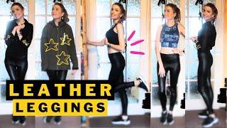 How To Style Shiny Faux Leather Leggings For Traveling