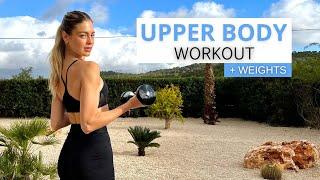 10 MIN. PERFECT UPPER BODY WORKOUT + WEIGHTS  train for toned arms back & chest