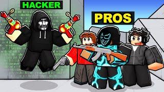 HACKER VS 4 PRO PLAYERS in Roblox Rivals