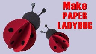 How to make Paper Ladybug  Paper art - lady bug - fun craft - paper animal making