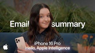 Apple Intelligence  Email summary  iPhone 16 Pro