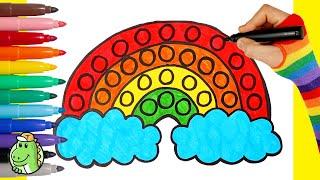 How to draw a RAINBOW POP IT - Easy Drawing for Kids and Toddlers