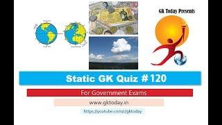 GKTodays Static GK Quiz-120 Basic Geography