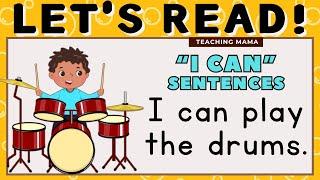 LETS READ  I CAN  PRACTICE READING SIMPLE SENTENCES  READING VIDEOS FOR KIDS  TEACHING MAMA