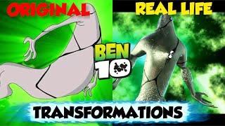 Ben 10  Ghostfreak and Humungousaur Original Transformations VS Real Life