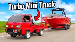 Turbo Mini Truck Pulls Wakeboard Boat
