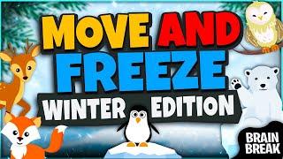 Move and Freeze - Winter Edition  Winter Brain Break  Freeze Dance Games For Kids  GoNoodle