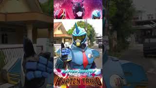 Kapten Justice bertemu dengan kaman rider gotchard