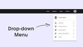 How To Make Drop-down Profile Menu Using HTML CSS & JavaScript  Toggle Menu For Website