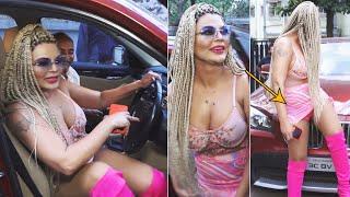 BOLLYWOOD DANCER RAKHI SAWANT HOT VISUALS WITH HER NEW BMW CAR  TT