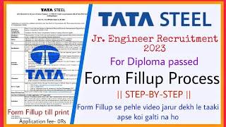 Tata Steel JET 2023 Application Form fillup Process  Tata Steel Jr. Engineer Form fillup 2023