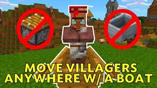 How To Quickly Move Villagers With A Boat On Land And Up Minecraft