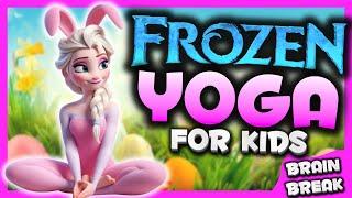 FROZEN YOGA ‍️ calming yoga for kids  Easter Bunny Brain Break  Danny Go Noodle inspired