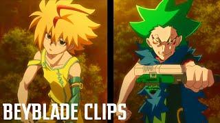 BEYBLADE CLIPS FREE VS KYLE  BEYBLADE BURST TURBO EPISODE 31 ENGLISH DUB