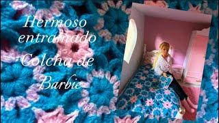 Colcha de Barbie entramado de flores