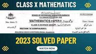 Class 10 Mathematics Board Paper 2023 MCQs Solved  the educational hub.