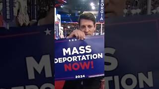 An RNC sign given to supporters on the third night reads MASS DEPORTATION NOW #shorts