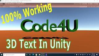 How to Make 3D Text in Unity 100% Working