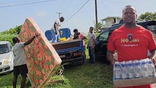 7 month old - 77 year old held up in shelter  we dropped off supplies for them  St. Vincent