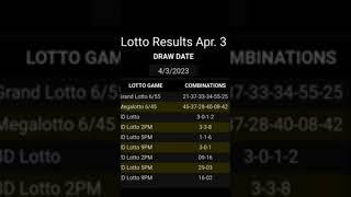 Lotto Results Apr. 3