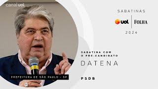 José Luiz Datena pré-candidato do PSDB à Prefeitura de São Paulo ao vivo na Sabatina UOLFolha