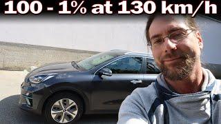 Kia eNiro - Full range test at 130 kmh