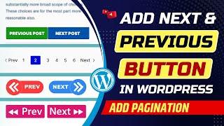 How to add next and previous buttons in WordPress blog  Previous and next pagination in WordPress