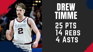 Drew Timme Highlights vs. Memphis  31922  25 Pts 14 Rebs 4 Asts