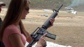 KIRSTI SHOOTS M16 FULL-AUTO