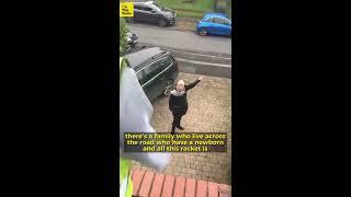 Crazy old lady rages at builders